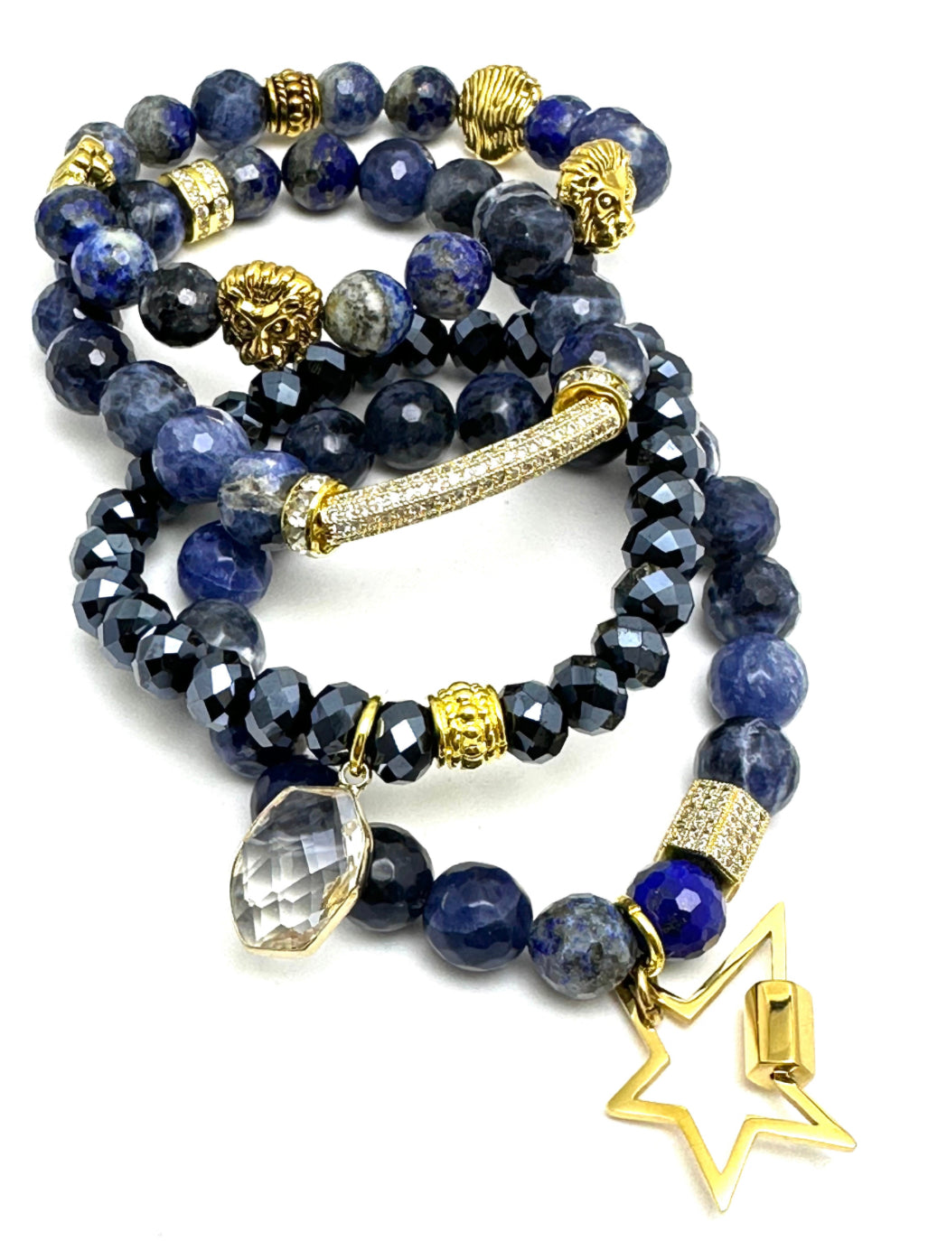 Blue Sodalite Beaded Bracelet with Star