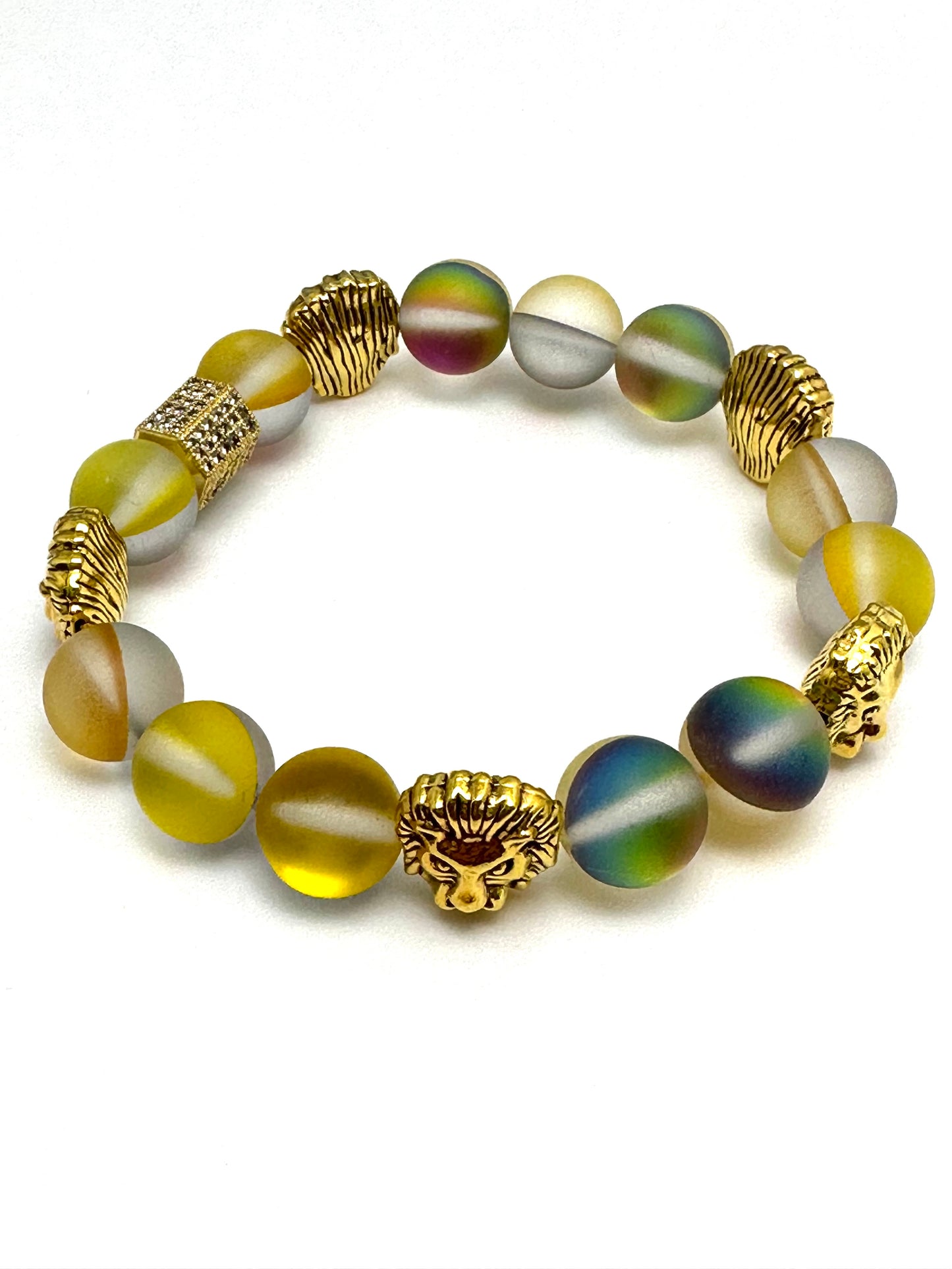 Yellow Mermaid Beaded Bracelet Stack