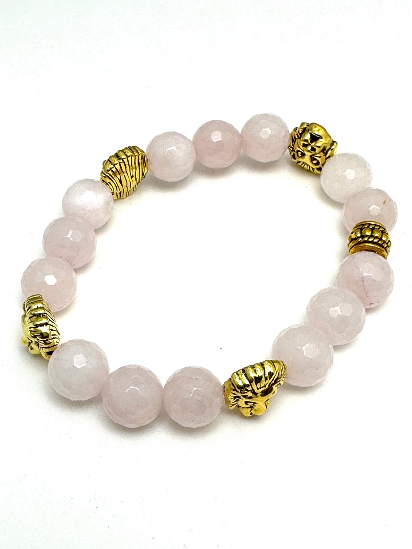 Pink Tibetan Agate Beaded Bracelet Stack