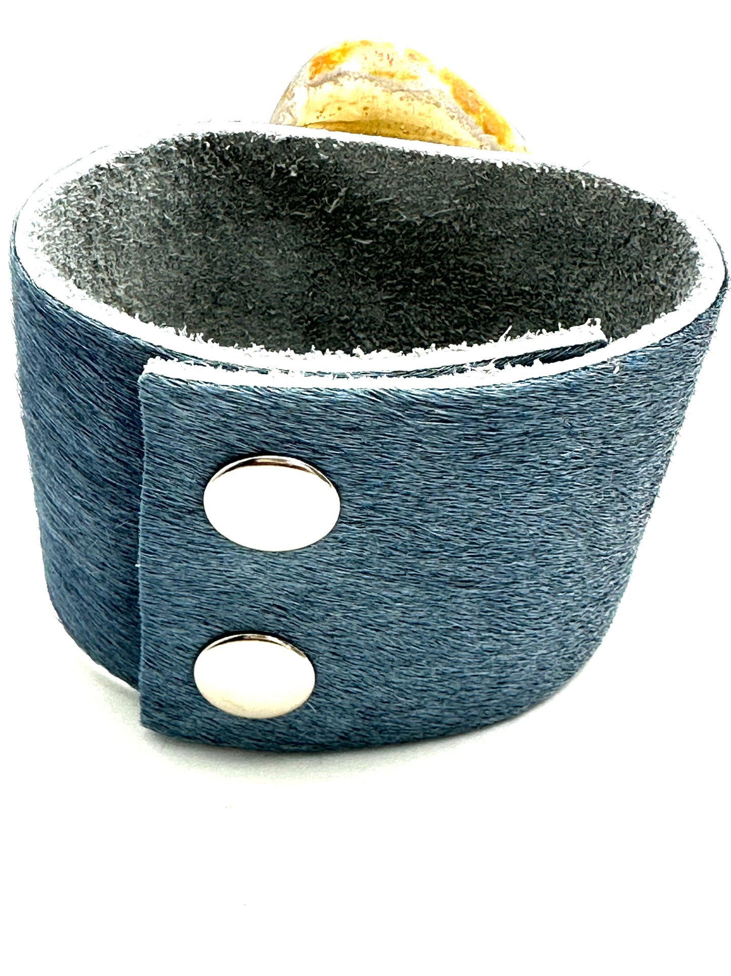 Leather Cuff with Yellow Agate