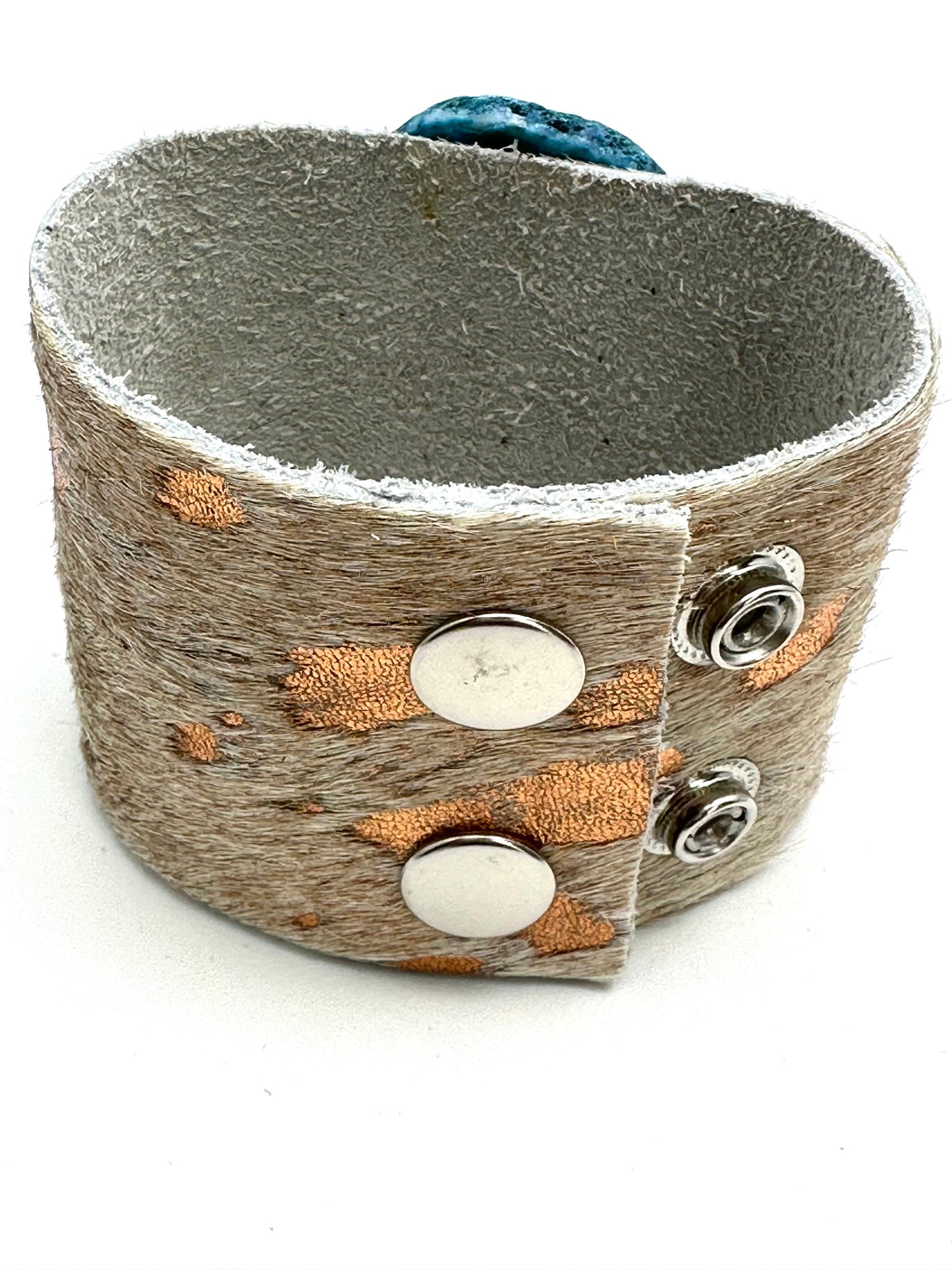 Leather Cuff with Blue Agate