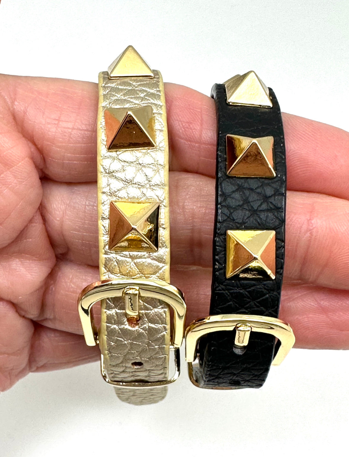 Black Punk Rivet 1/2” Belt Bracelet