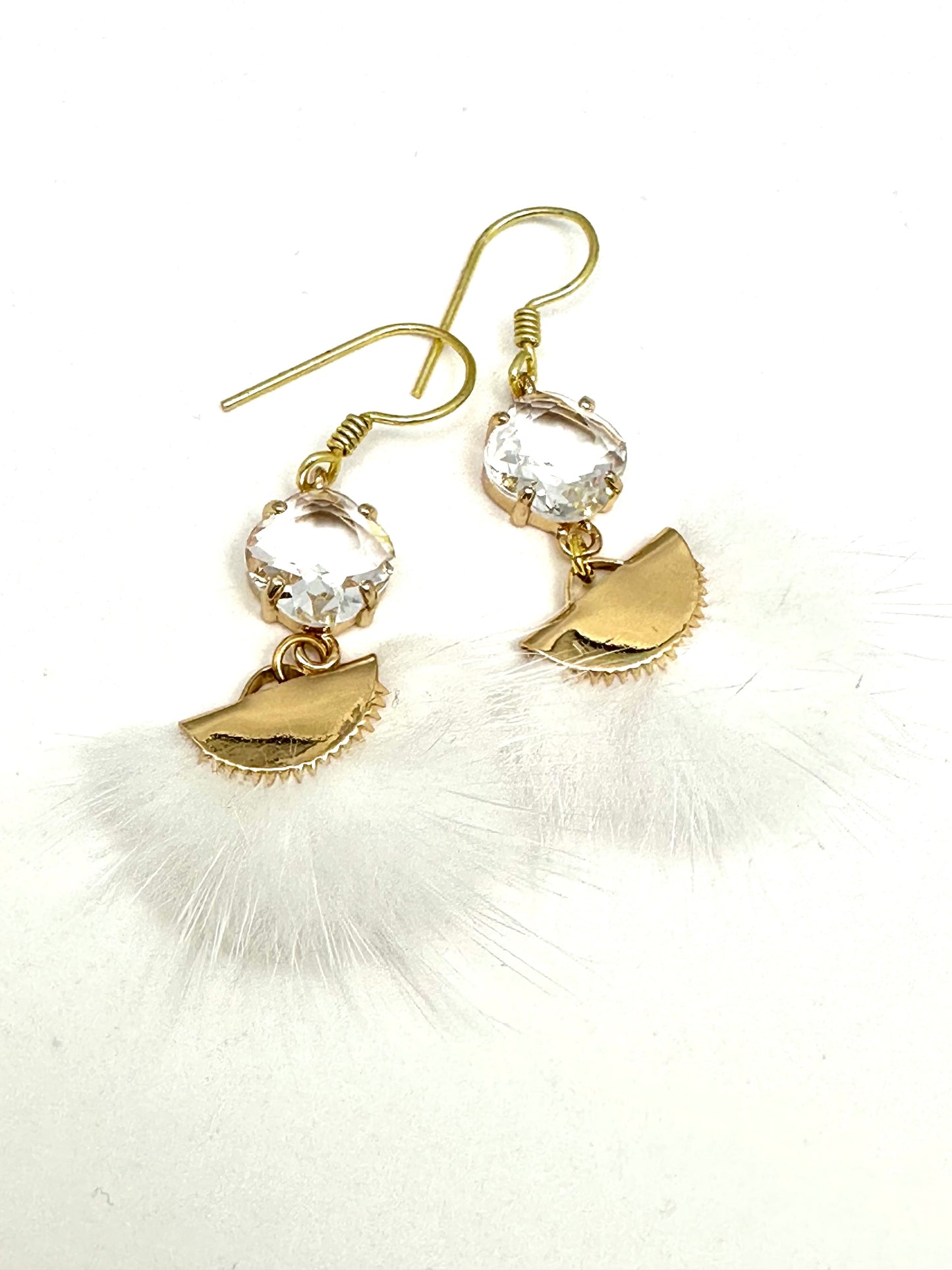 Fur Mink White Earring