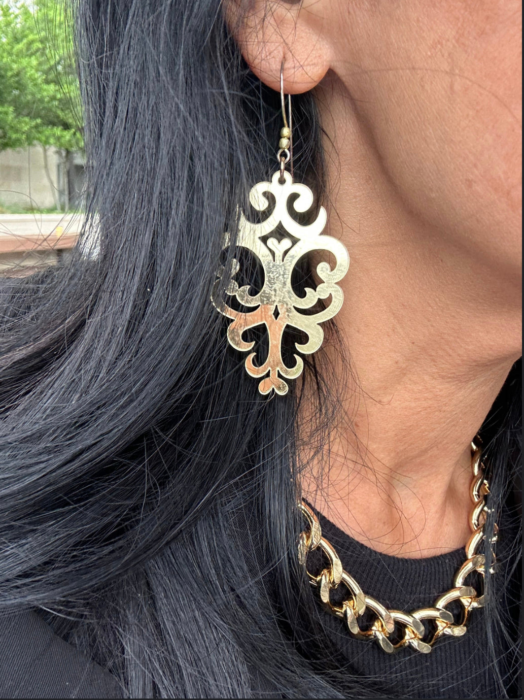 The “Hazel” in Gold Mirrored Earring