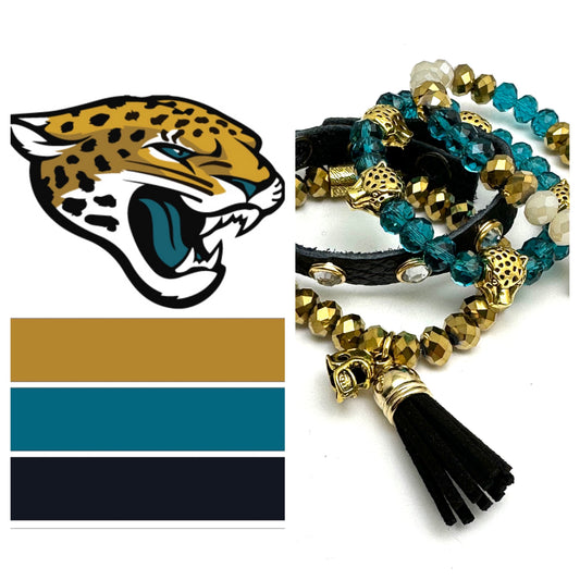 Jacksonville Jaguars Football Bracelets Stack