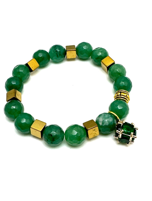 Green Jade Beaded Bracelet