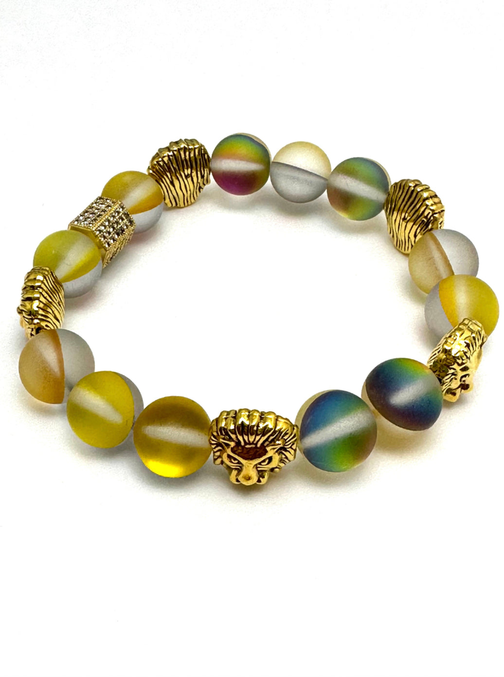 Yellow Mermaid Beaded Bracelets with Lions