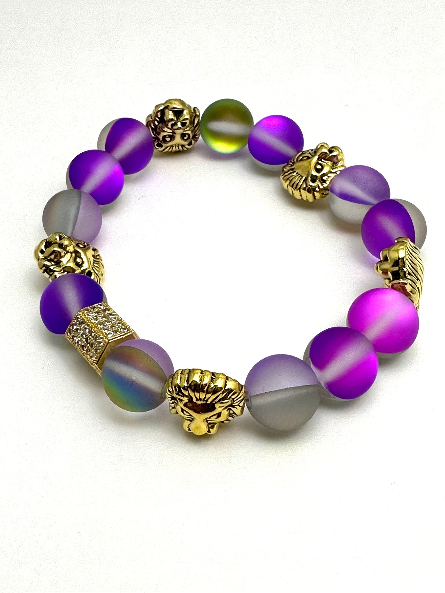 Purple Mermaid Beaded Bracelets Stack