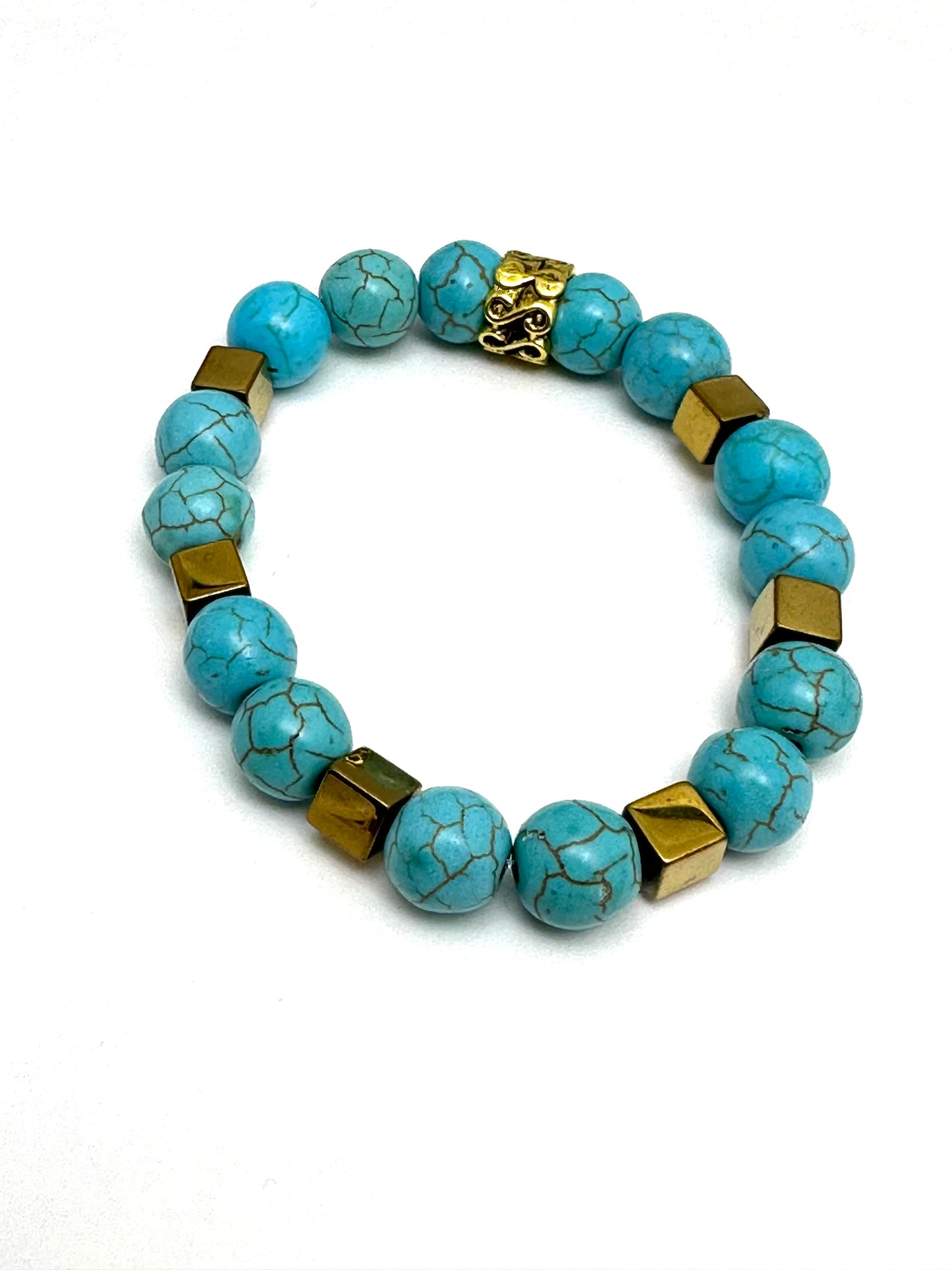 Turquoise and Pearl Beaded Bracelet Stack