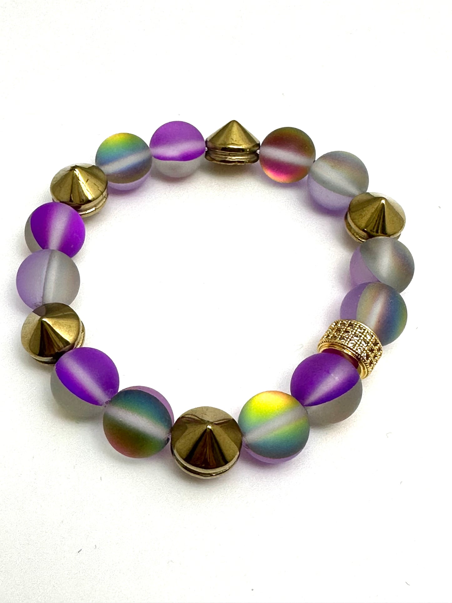 Purple Mermaid Beaded Bracelets Stack