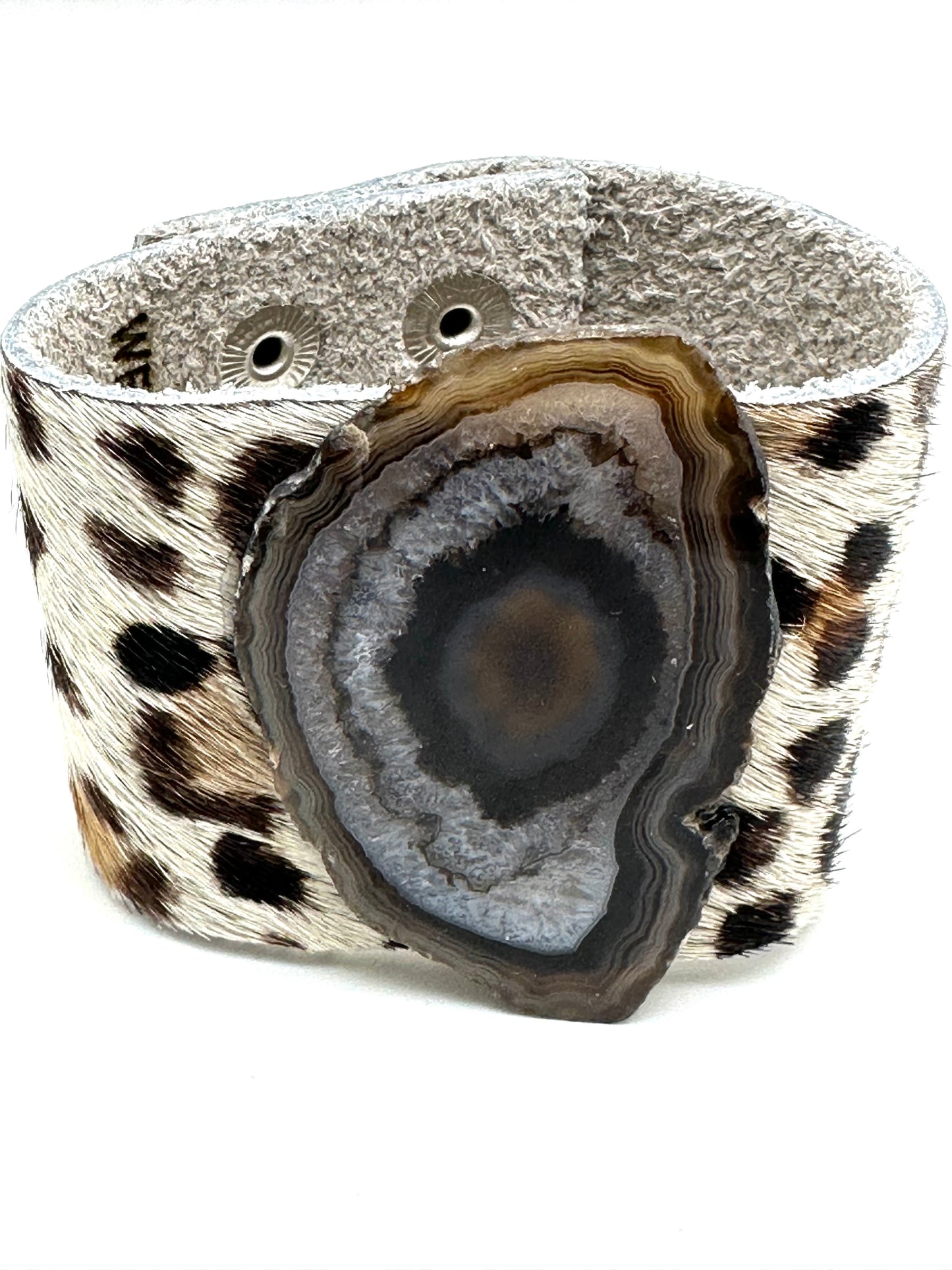 Leather Cuff with Brown Agate