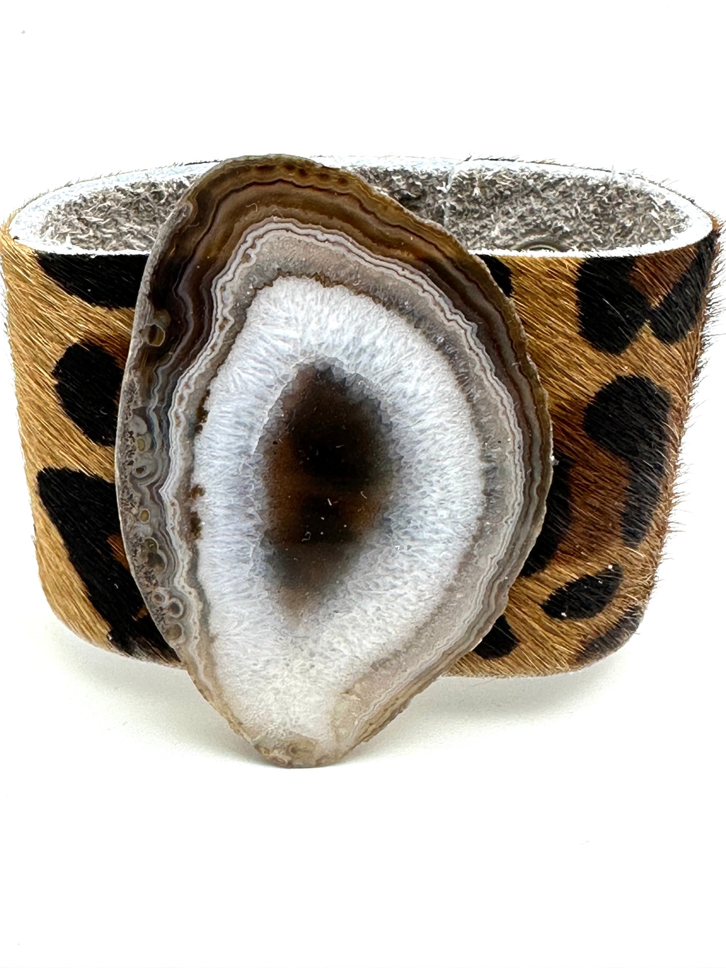 Leather Cuff with Brown Agate