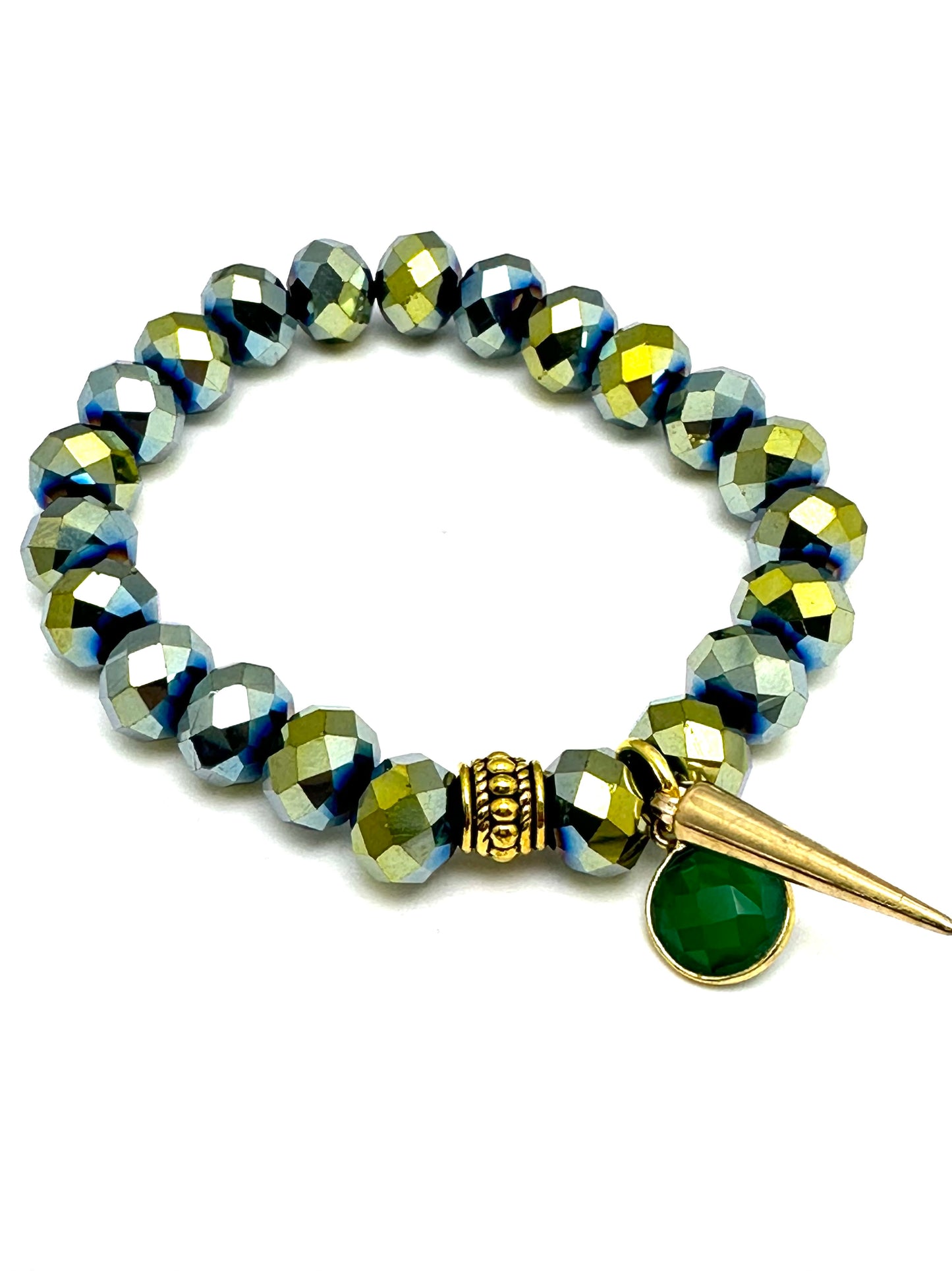 Green Jade Beaded Bracelet Stack