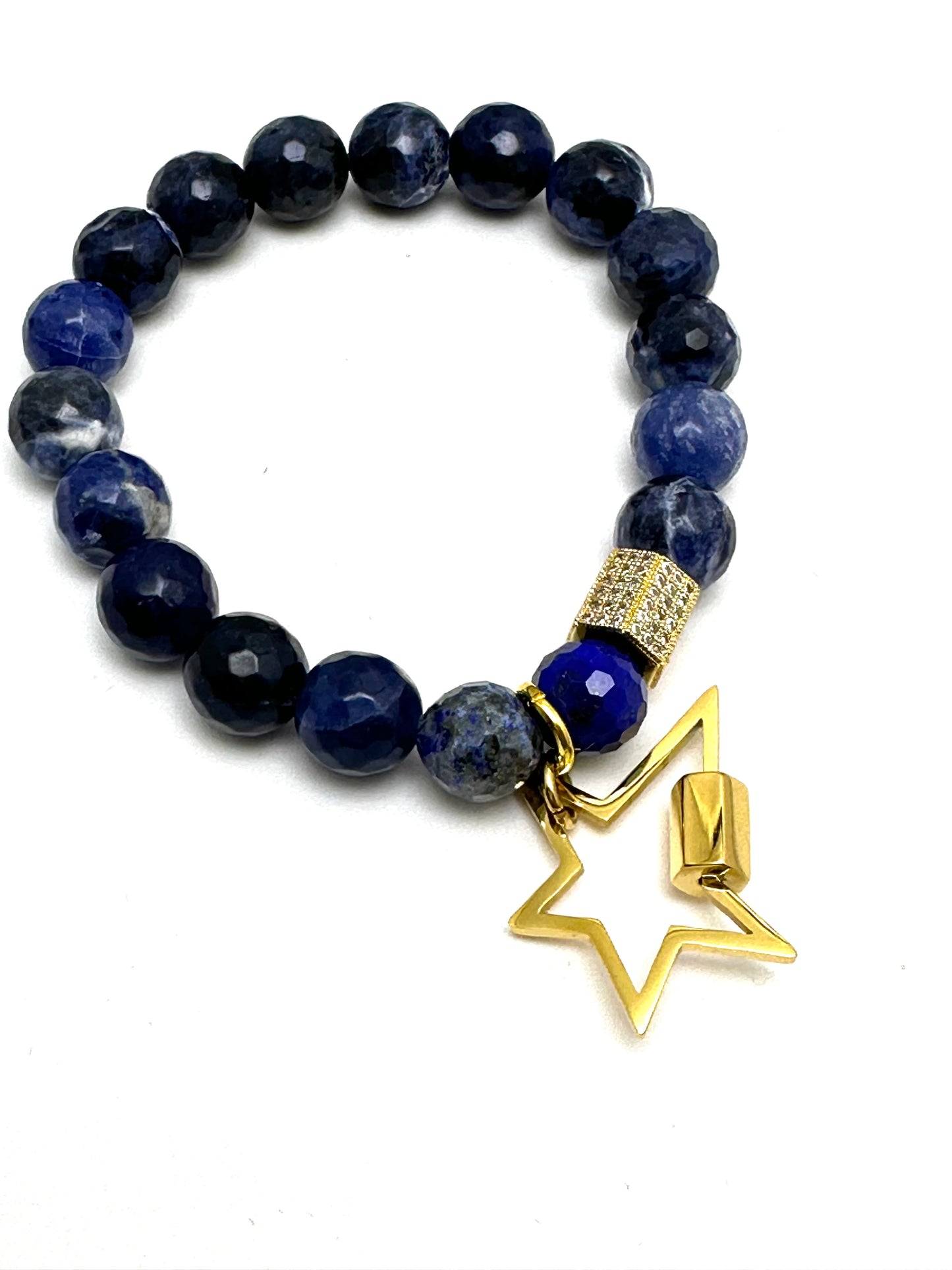 Blue Sodalite Beaded Bracelet Stack