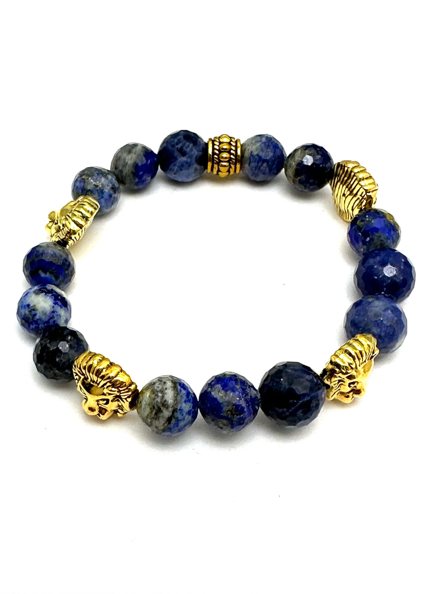 Blue Sodalite Beaded Bracelet Stack