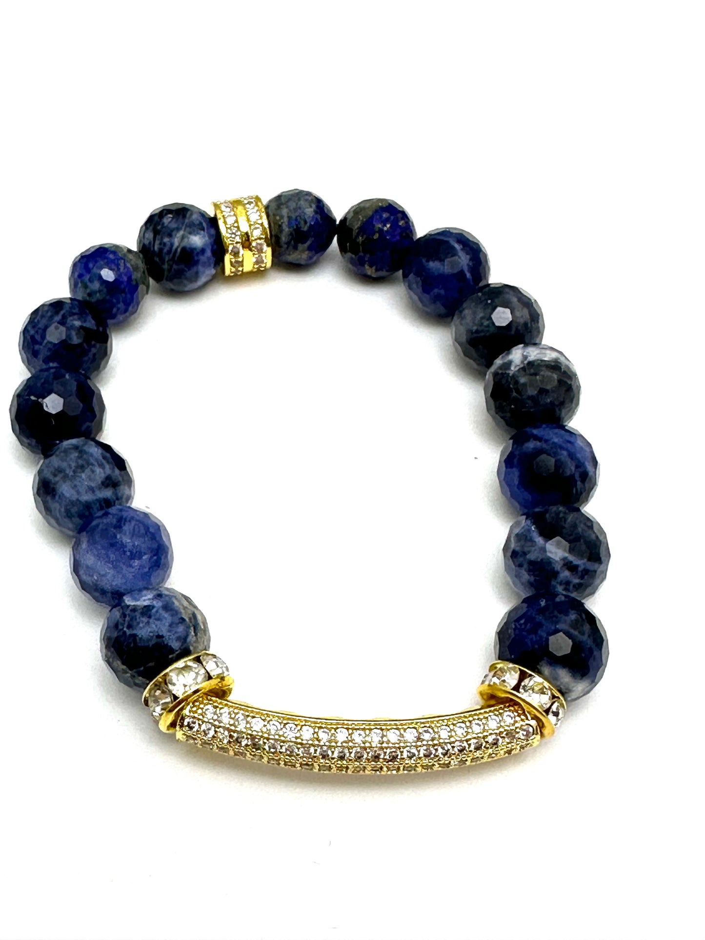 Blue Sodalite Beaded Bracelet Stack