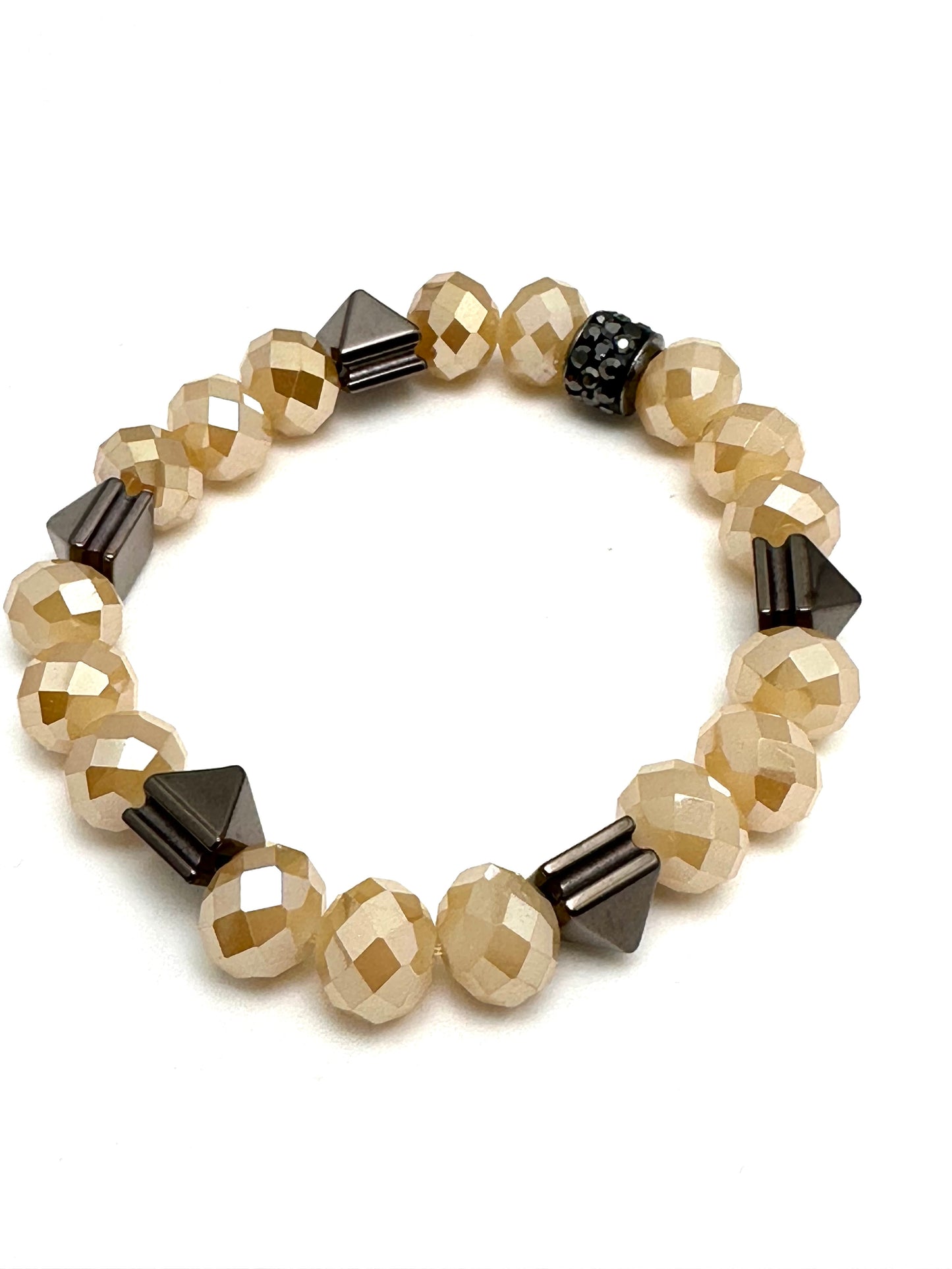 Caramel Tibetan & Crystal Stack