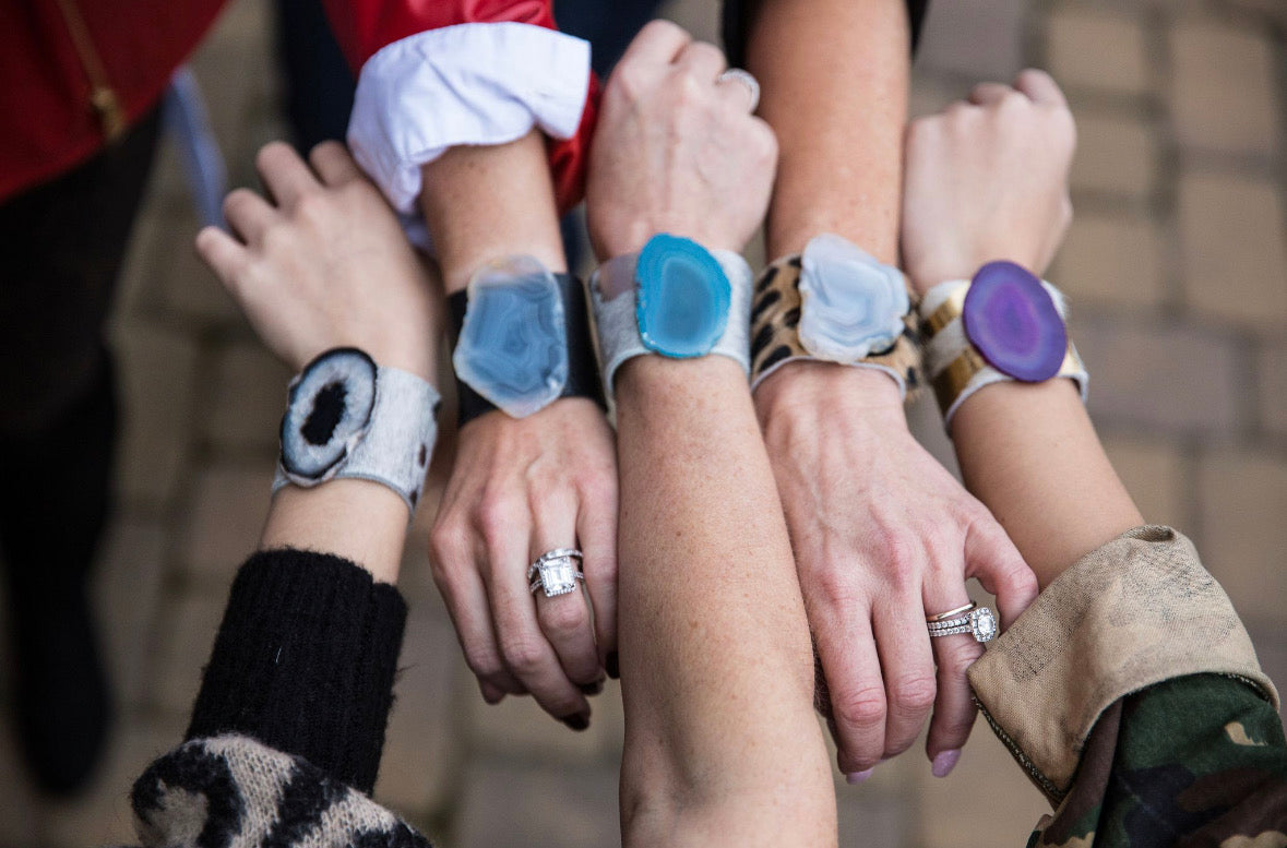 Leather Cuff with Blue Agate