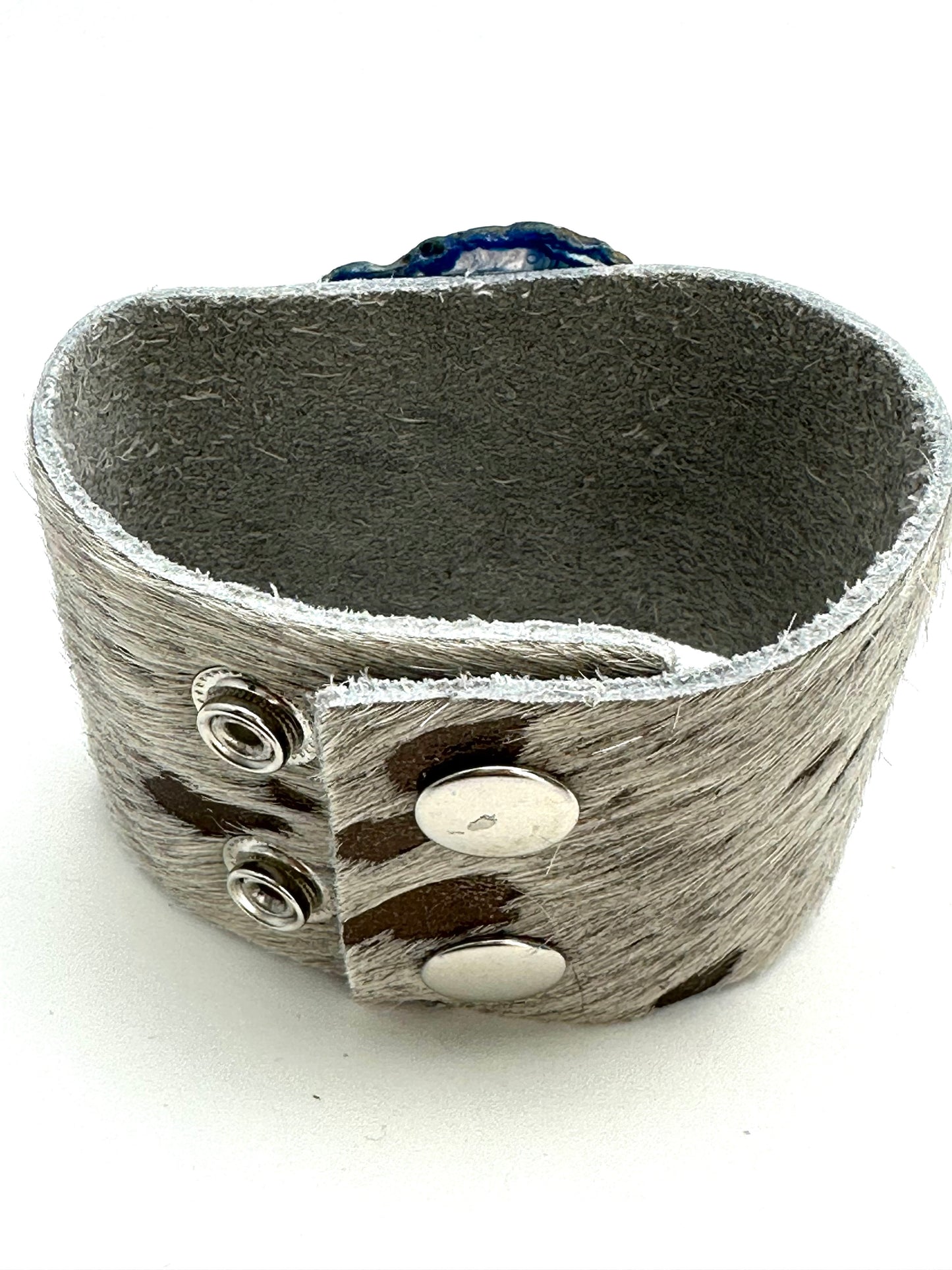 Leather Cuff with Blue Agate