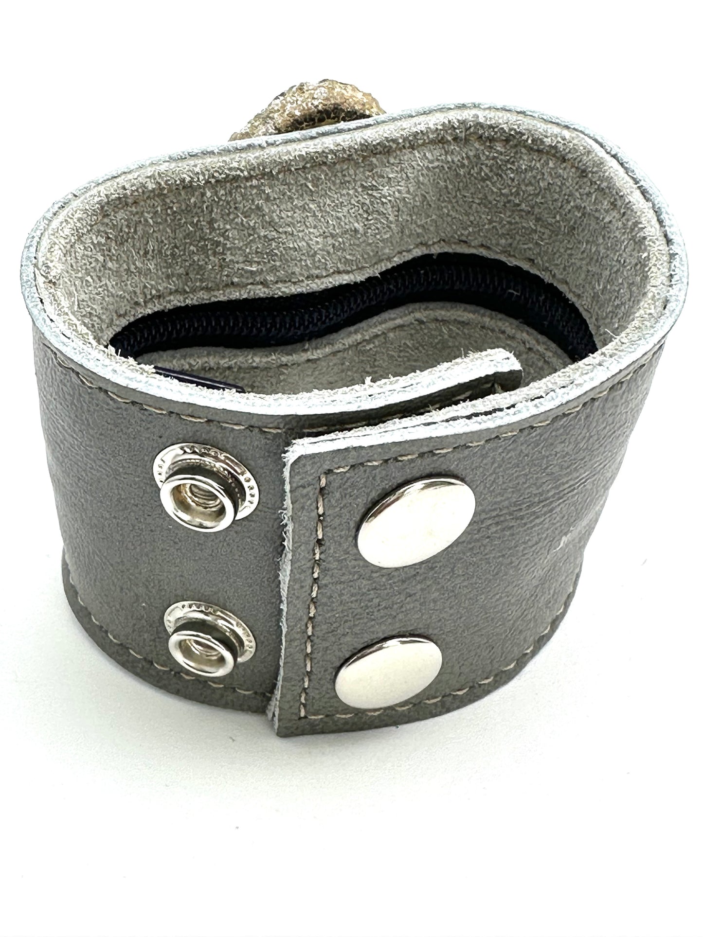 Leather Cuff with Grey Agate