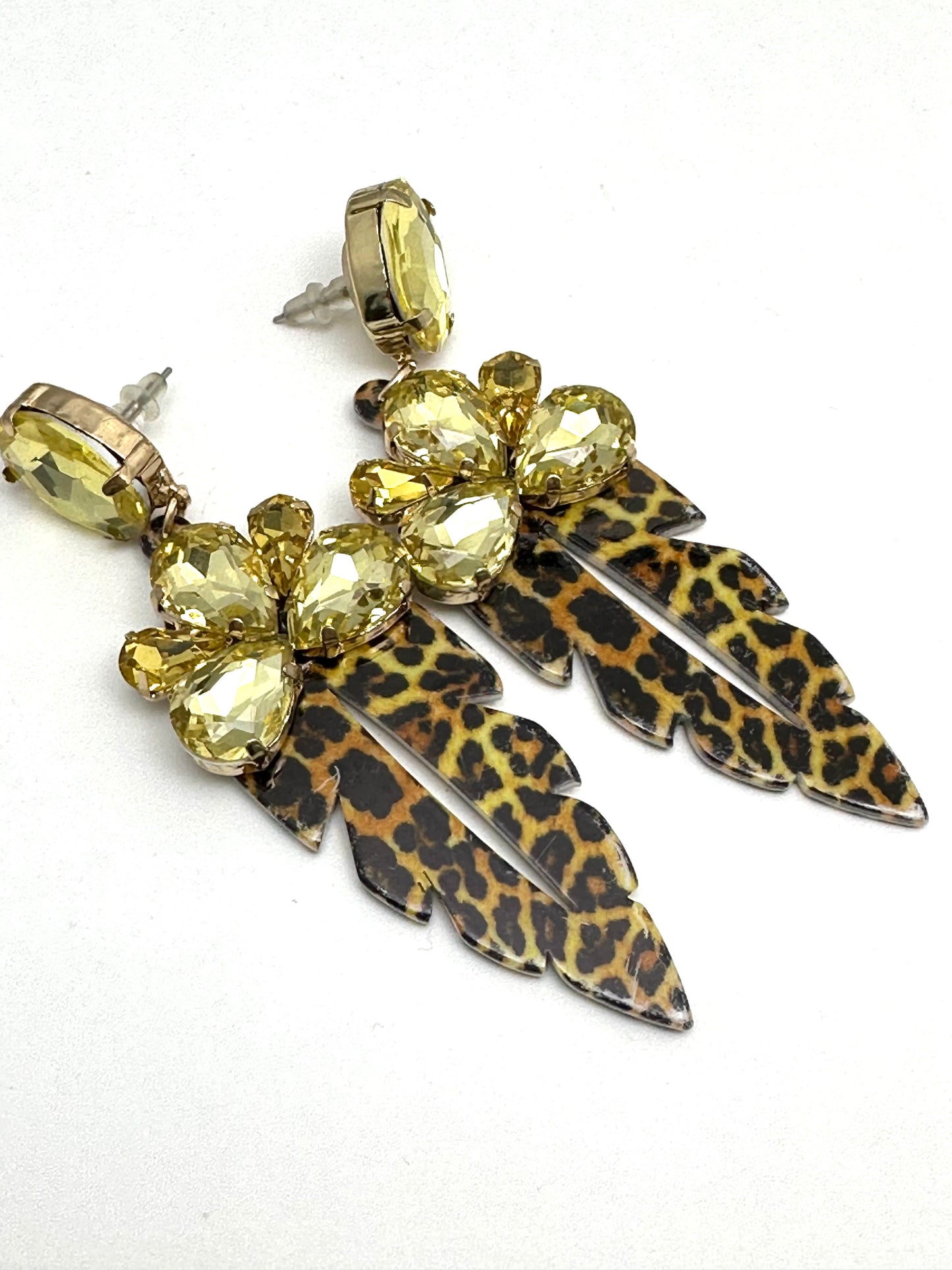 Cheetah Gemstone Resin Acrylic Earrings