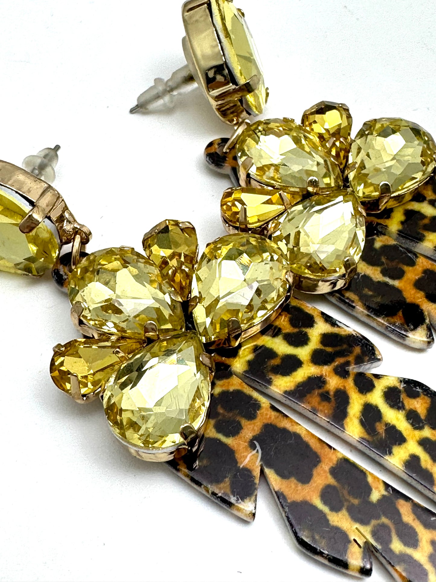 Cheetah Gemstone Resin Acrylic Earrings