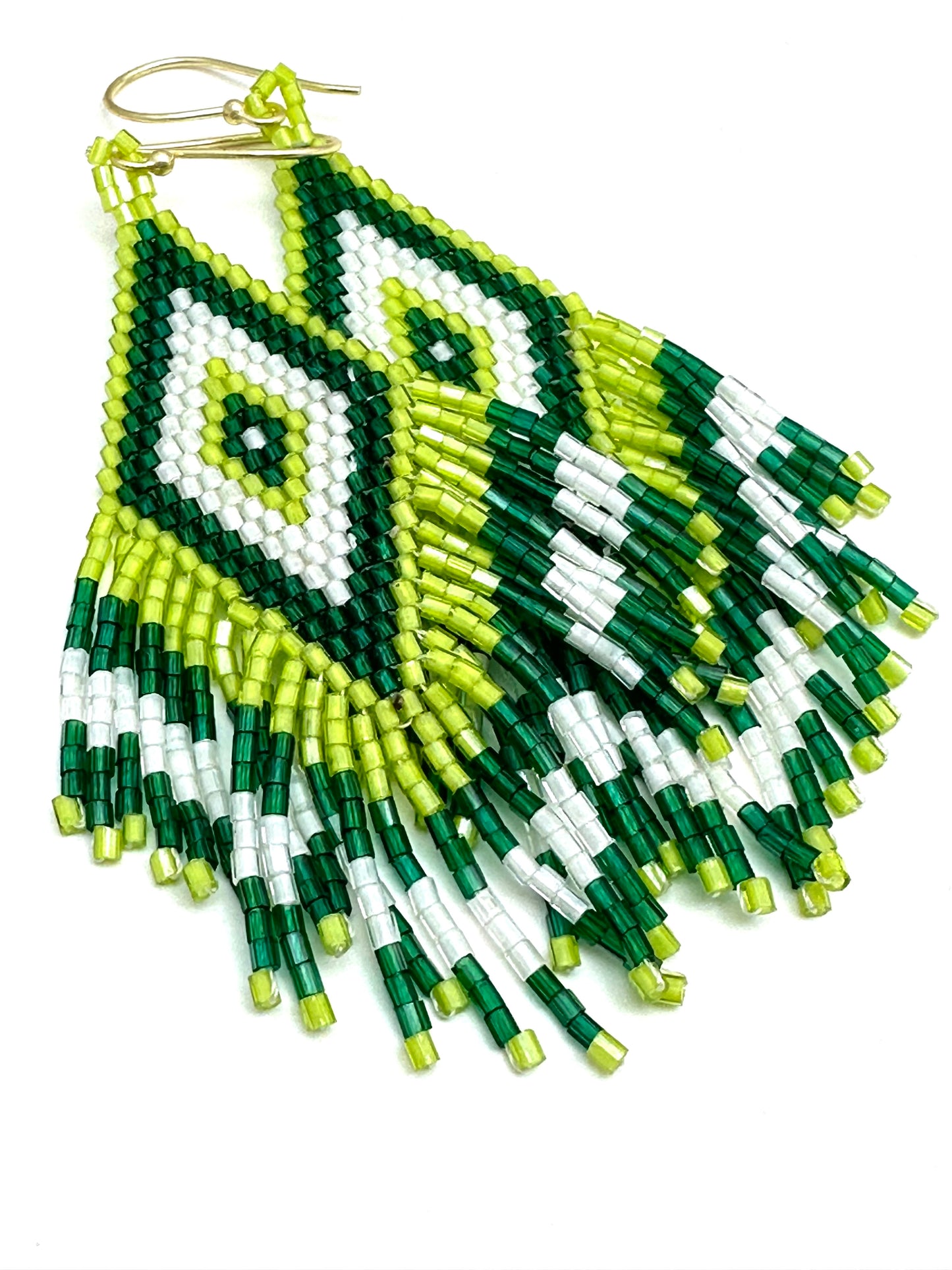 Green Beaded Earrings