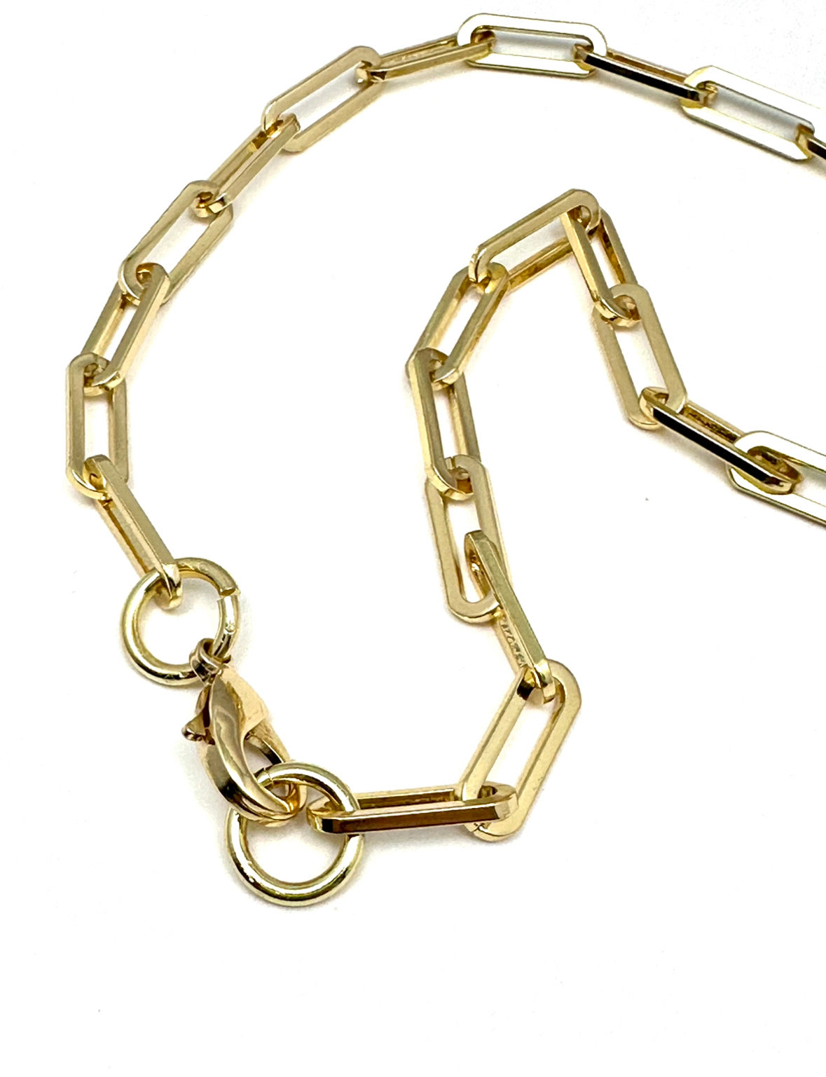 Large 18” Shiny Gold Paperclip Chain Necklace