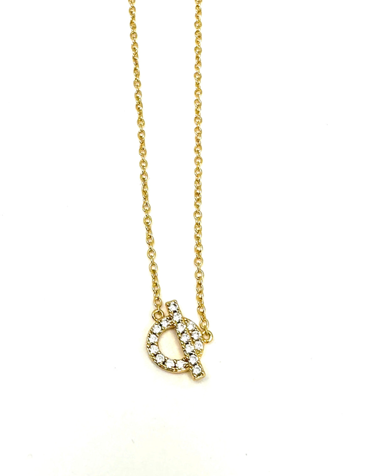 Delicate Pave’ Finding Gold Chain Necklace