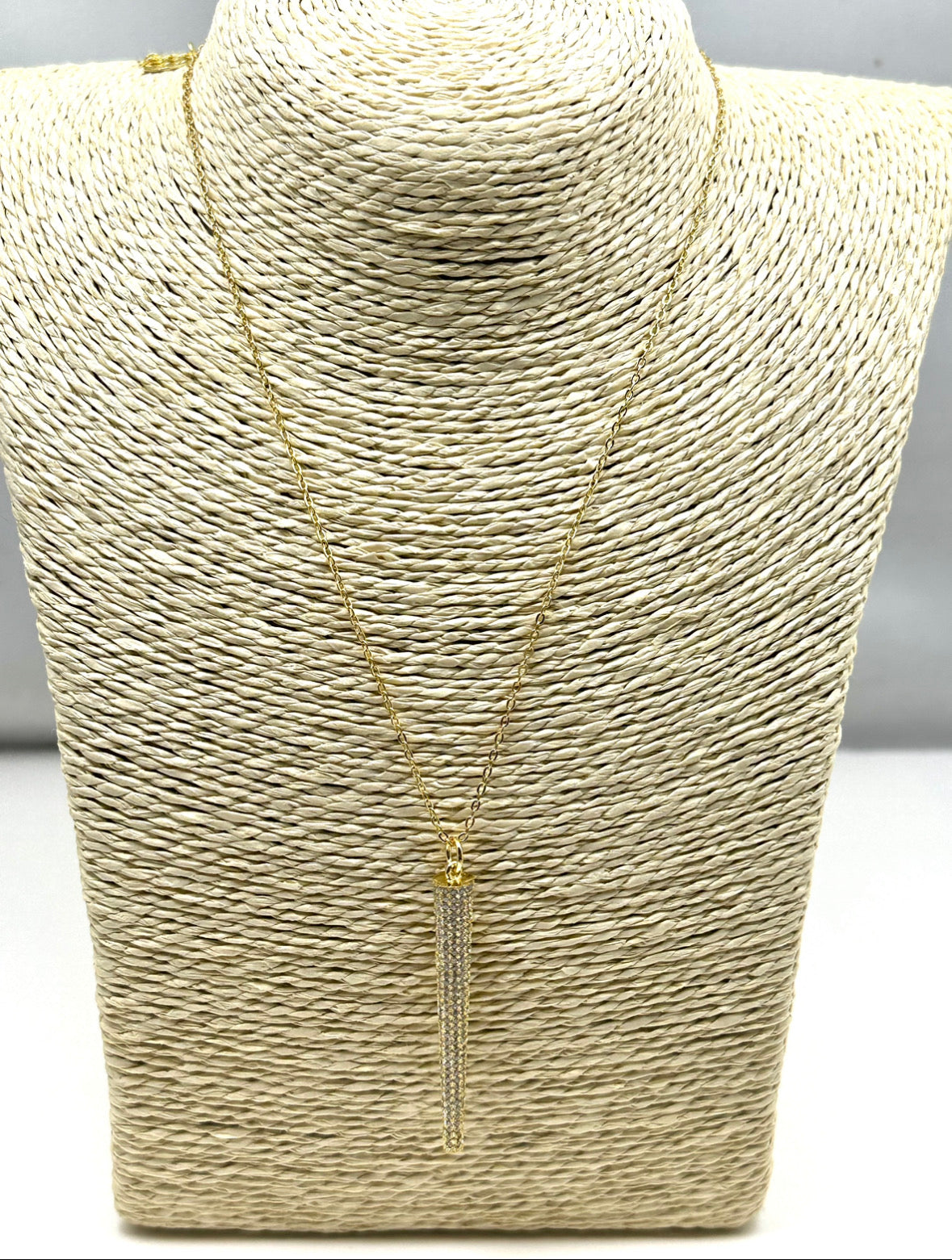 Pave’ Spear Gold Chain Necklace