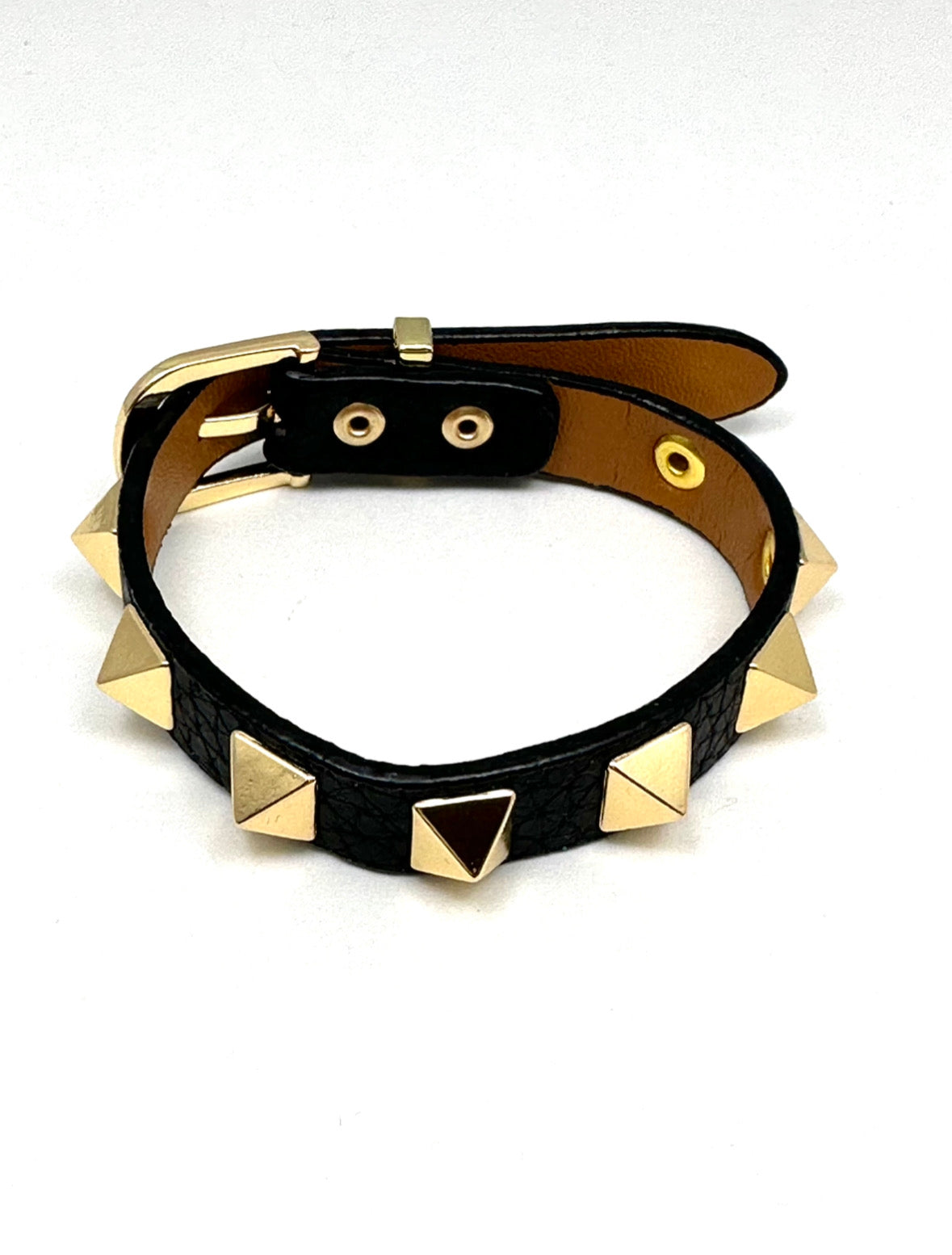 Black  Punk Rivet 1/2”  Belt Bracelet