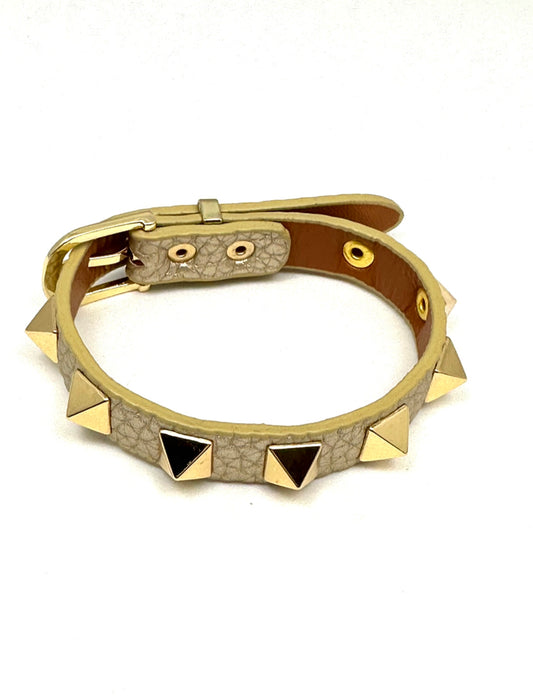 Gold Punk Rivet Buckle Bracelet