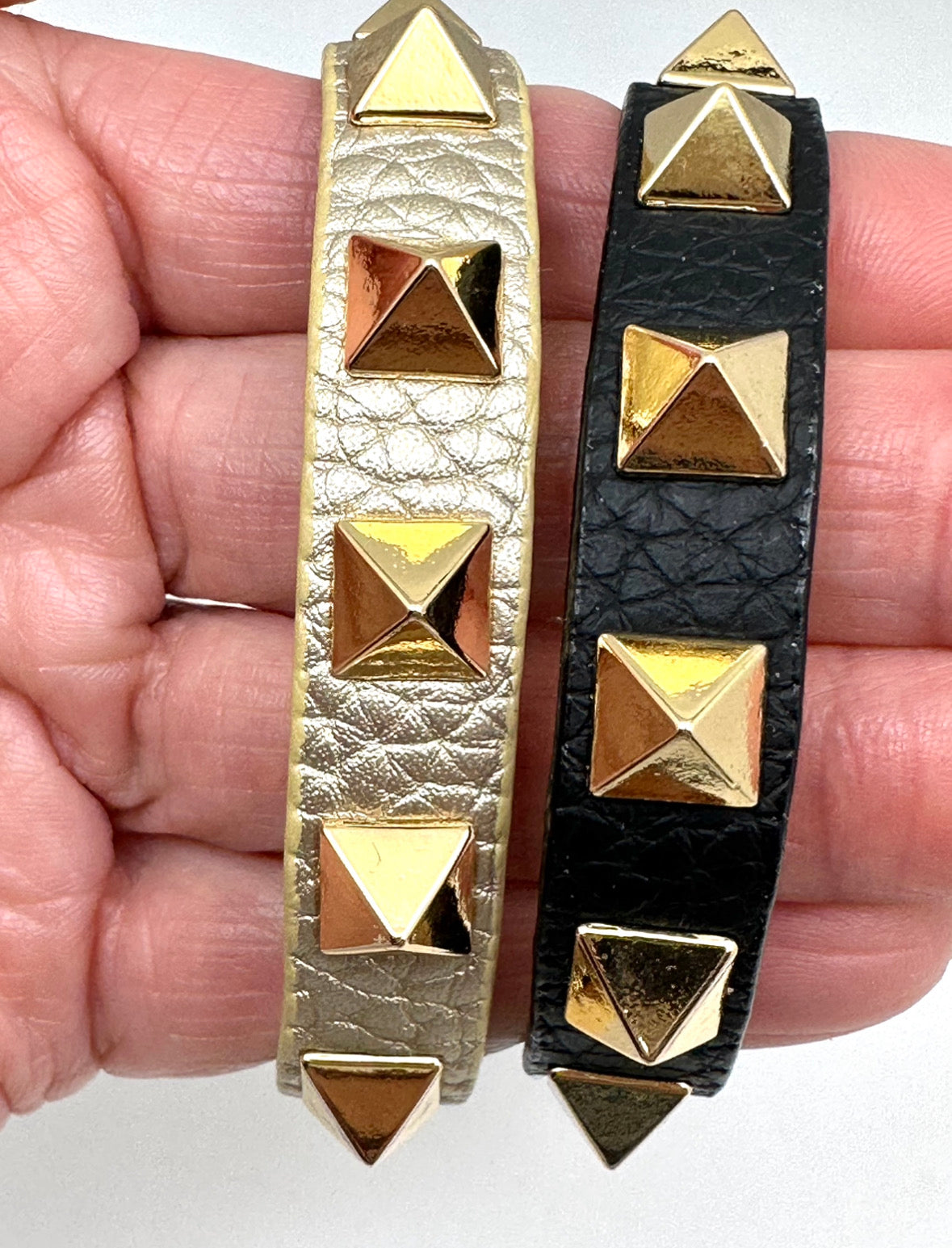 Gold Punk Rivet Buckle Bracelet