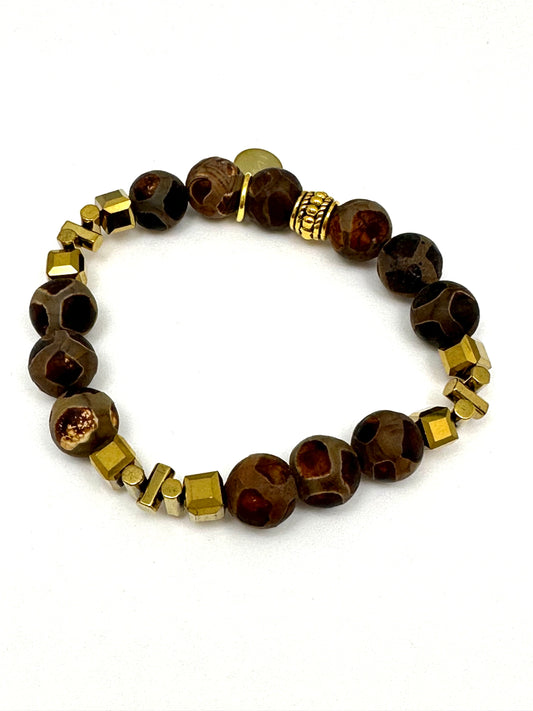 Brown Tibetan Agate Bracelet