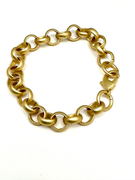 Matte Brass Chain Rolo Bracelet