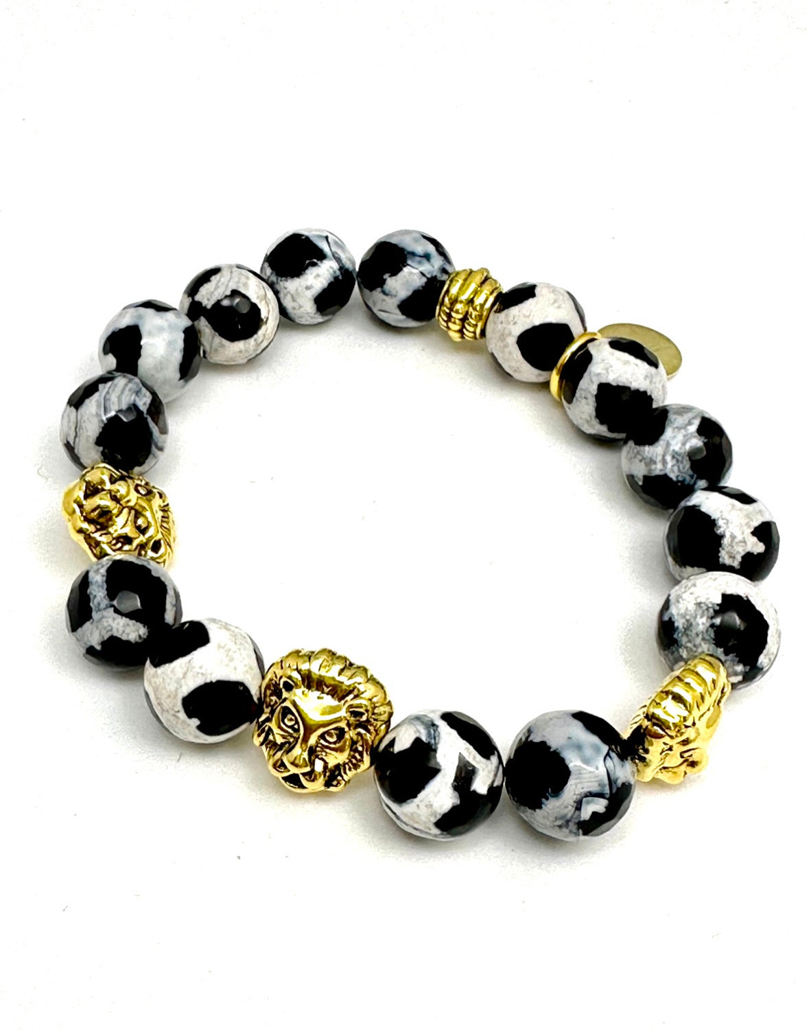 Black and White Tibetan Beaded Bracelet Stack