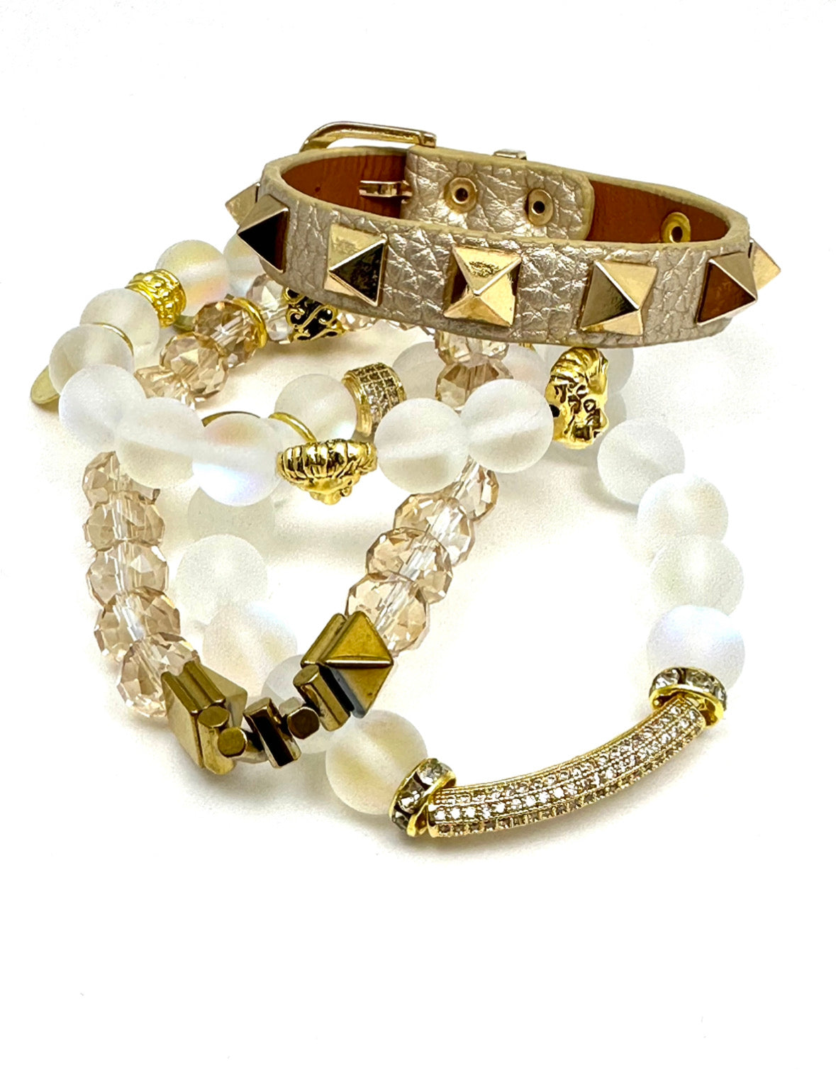 Gold Punk Rivet Buckle Bracelet