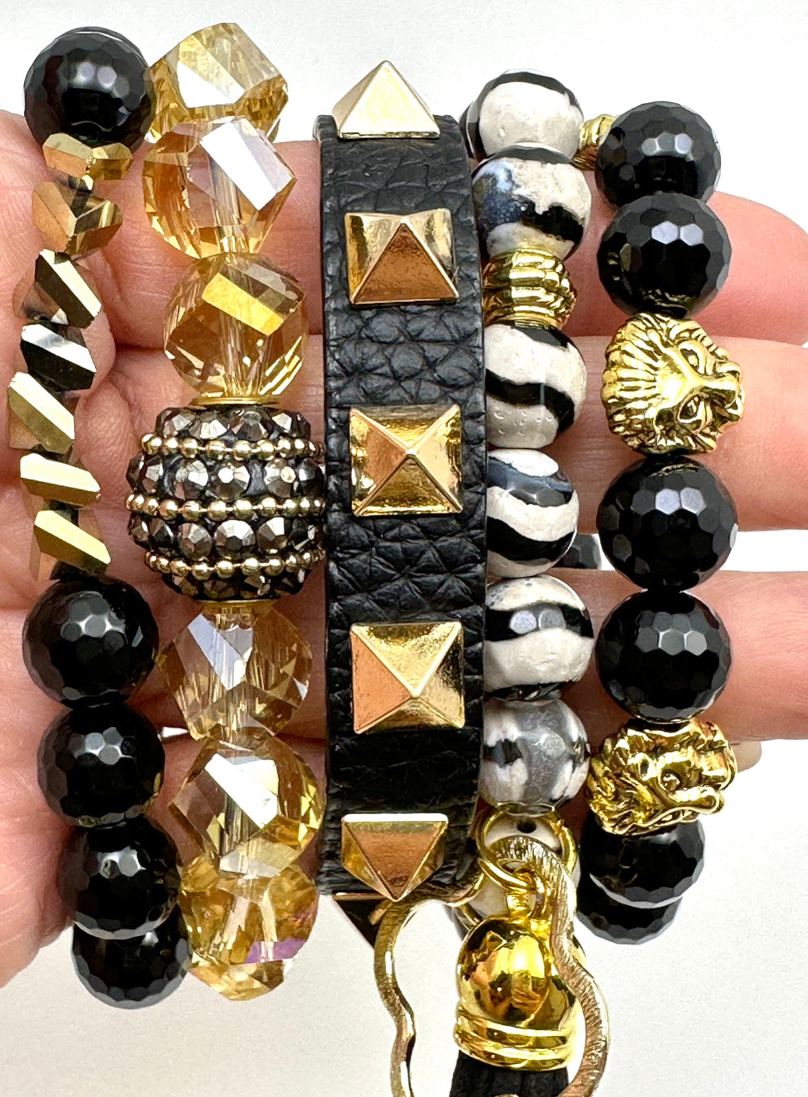 Black  Punk Rivet 1/2”  Belt Bracelet