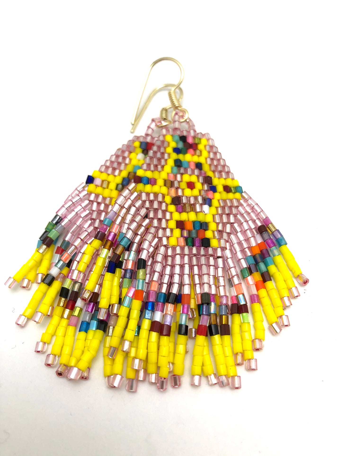 Yellow Beaded Earring