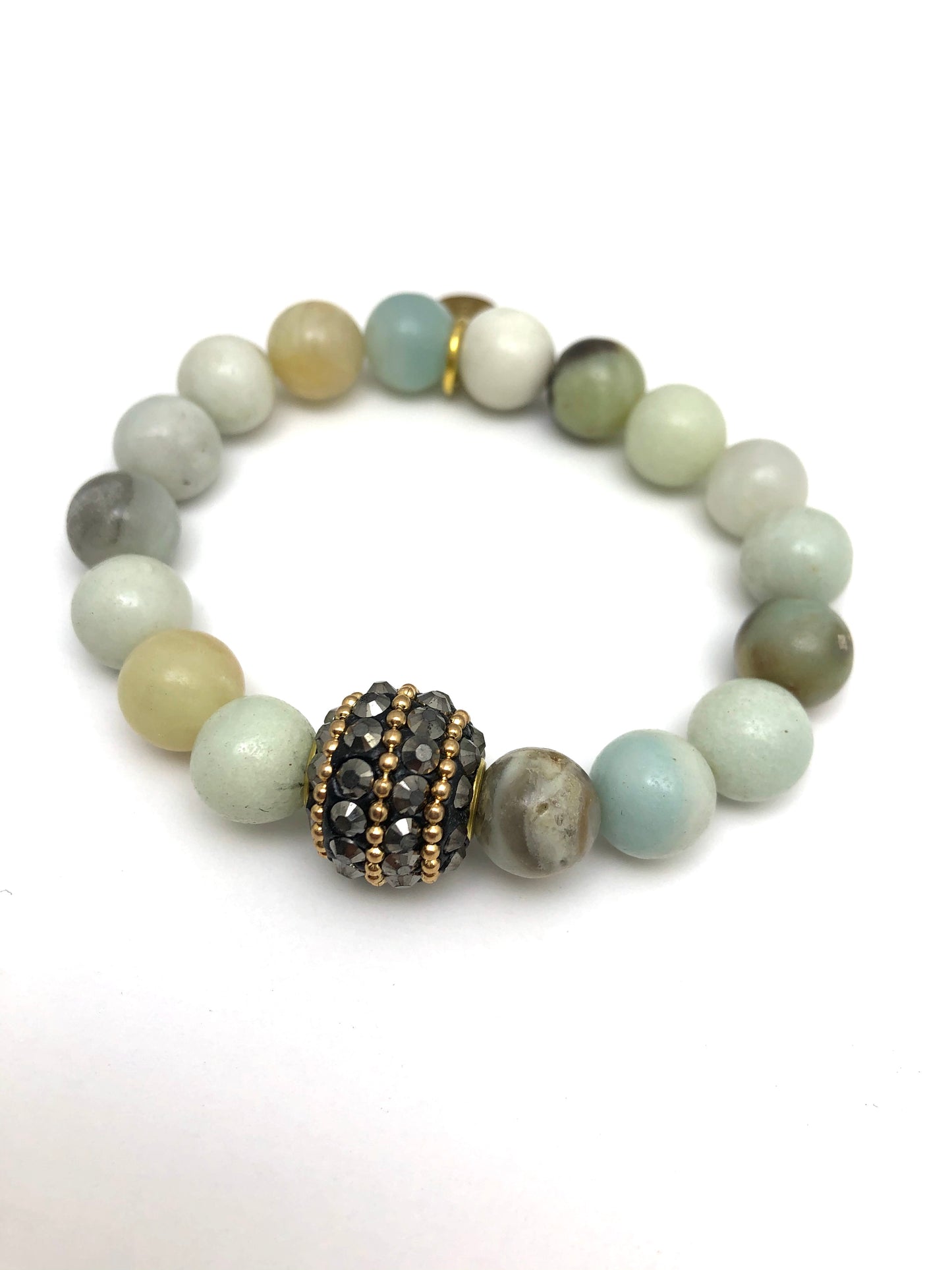 Sea Foam Green Beaded Bracelet Stack