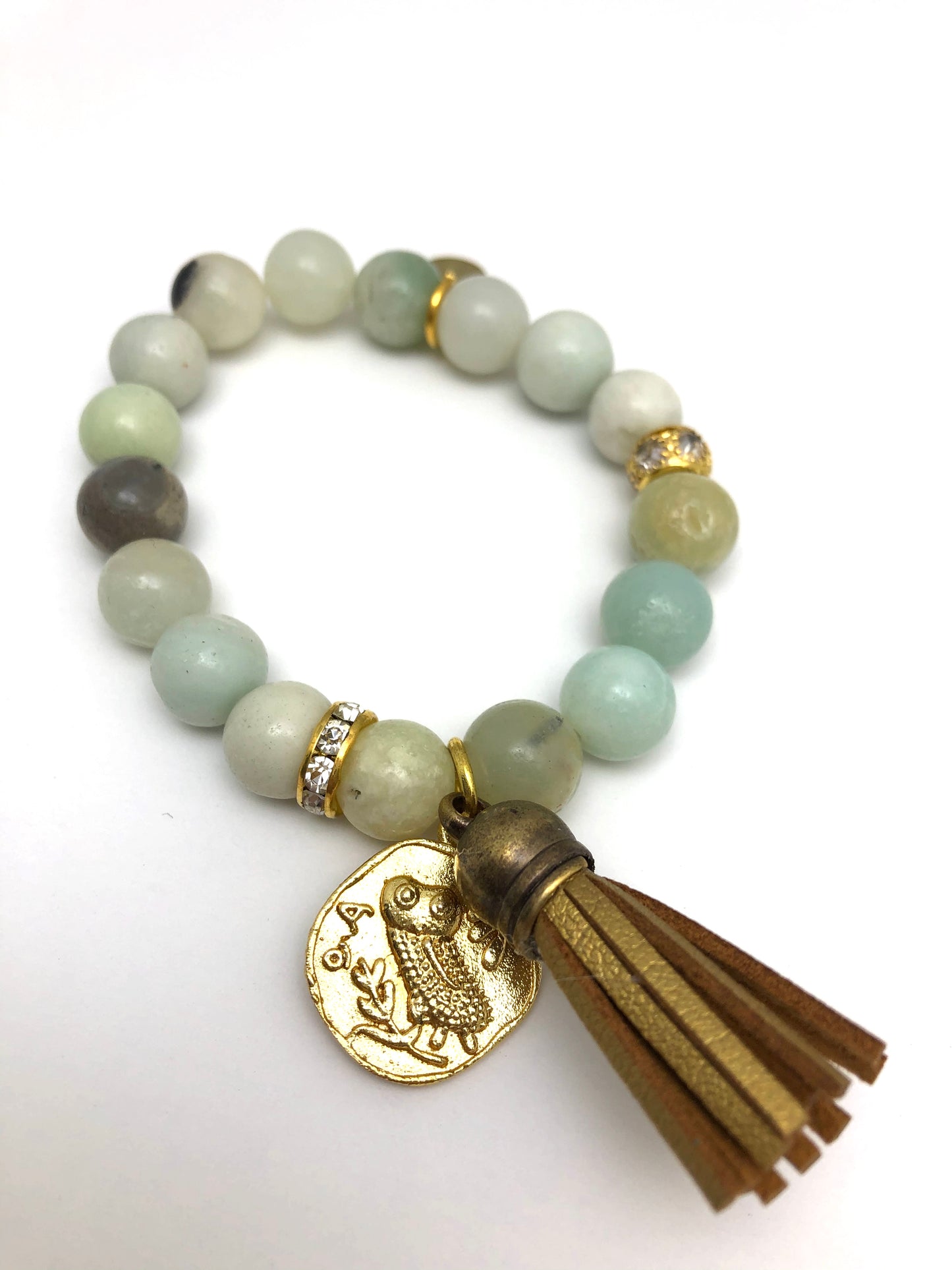 Sea Foam Green Beaded Bracelet Stack